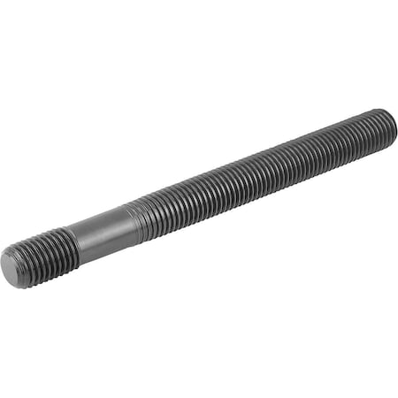 Kipp Double-End Threaded Stud, M22-2.5mmThread toM22-2.5mmThread, 100 mm, Steel, Black Oxide K0697.22100